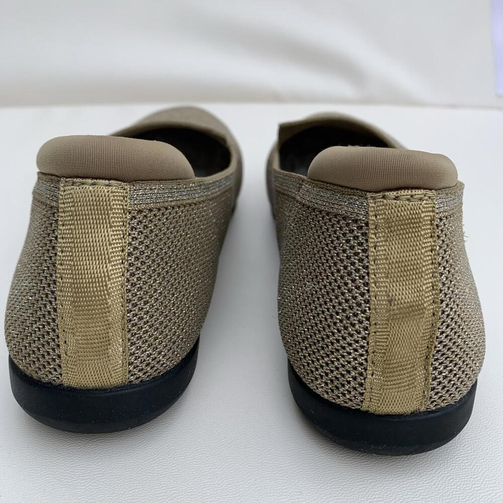 Clarks Cloudstepper Gold Flats Loafers Slippers Fur Lined Sz 10 - Picture 7 of 9